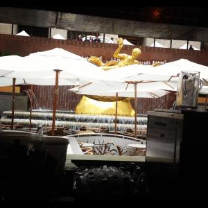 Eating alone in a place where I had to hail a taxi.