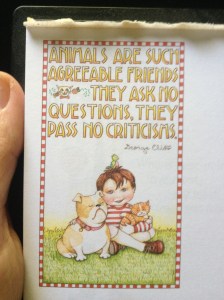 From my daily calendar today.  So true.  So I will pass criticism on their behalf!