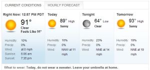 "... do not wear a sweater." - Thanks for that tip KNBC -- source